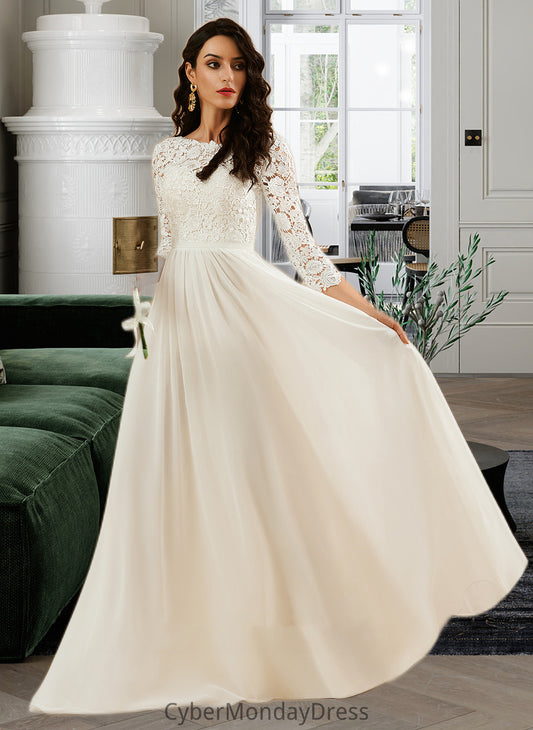 Sarai A-Line Sweep Train Wedding Dress With Lace DTP0013715