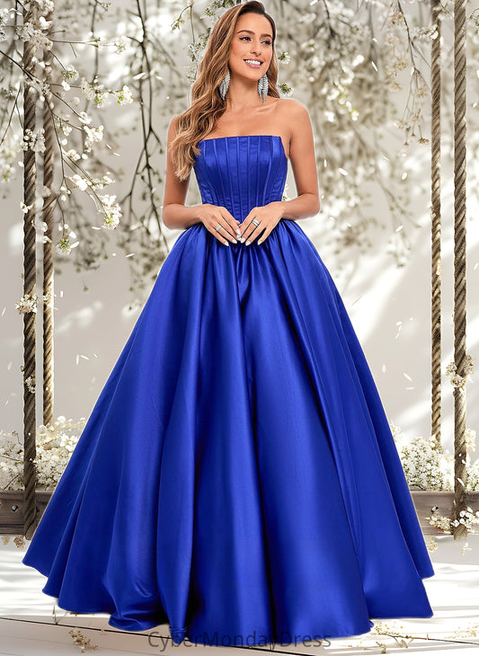 Germaine Ball-Gown/Princess Straight Floor-Length Satin Prom Dresses DTP0025831