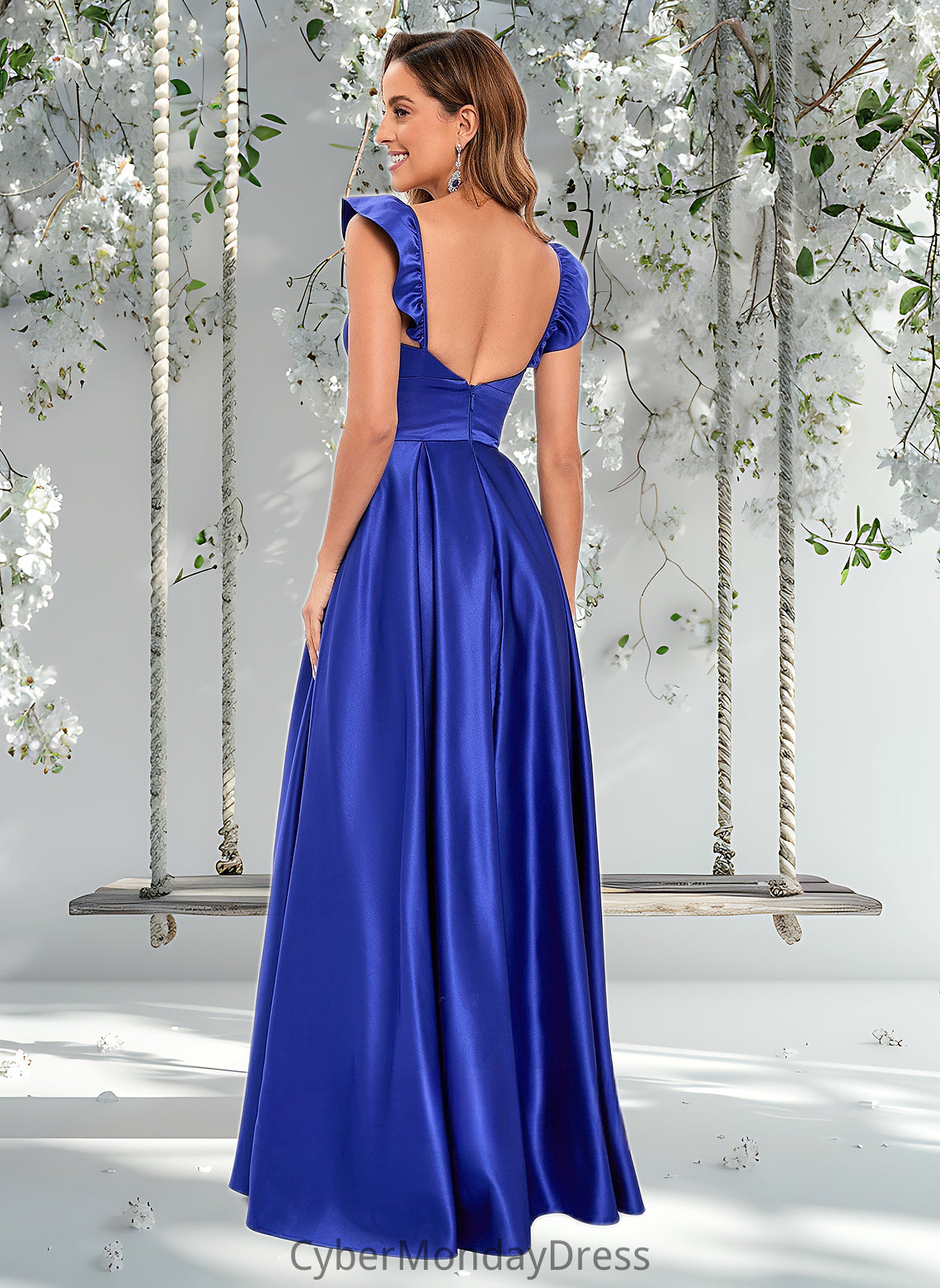 Savanah Ball-Gown/Princess Sweetheart Floor-Length Satin Prom Dresses DTP0025859