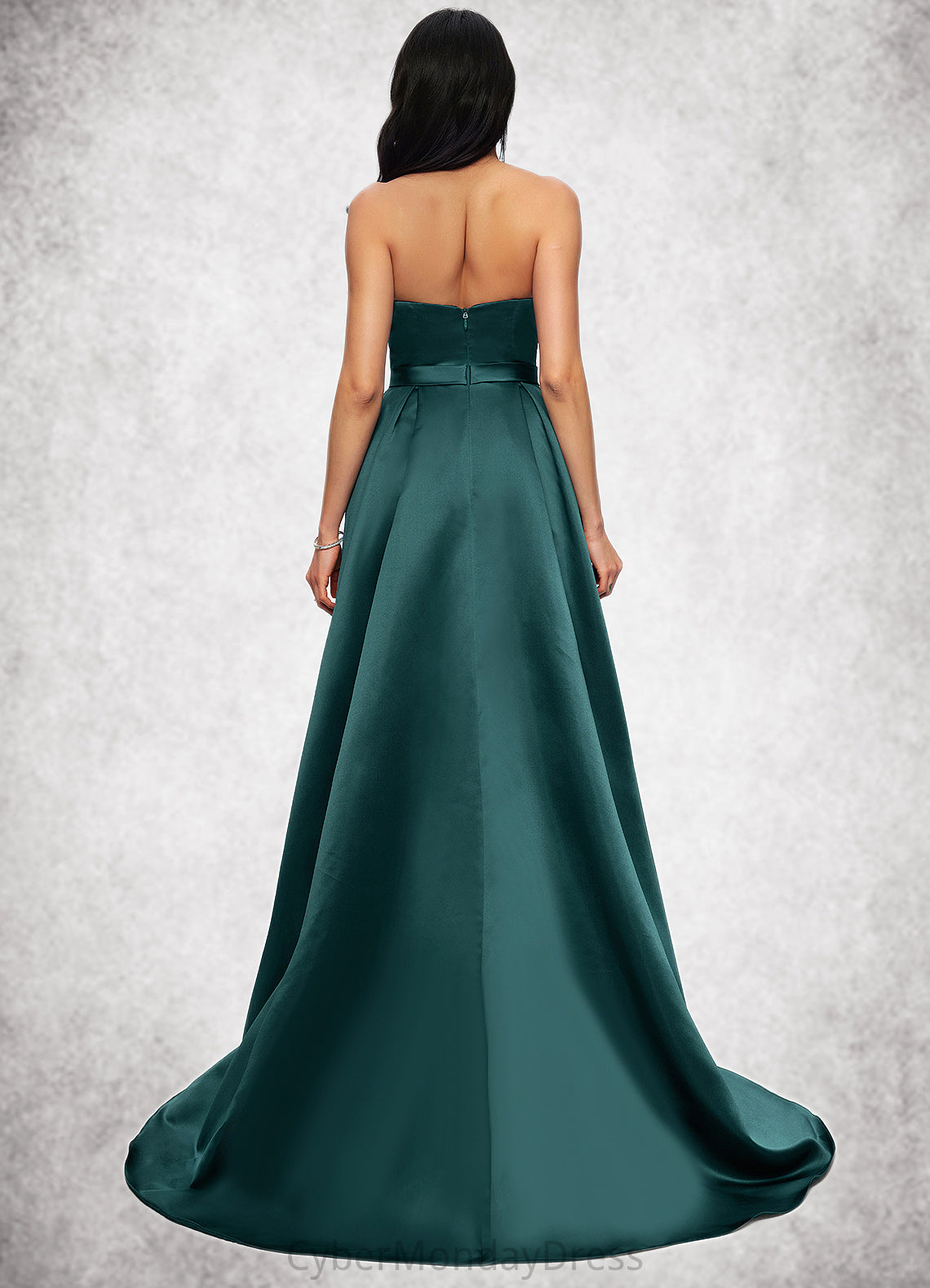 Maribel Ball-Gown/Princess Sweep Train Satin Prom Dresses DTP0022207