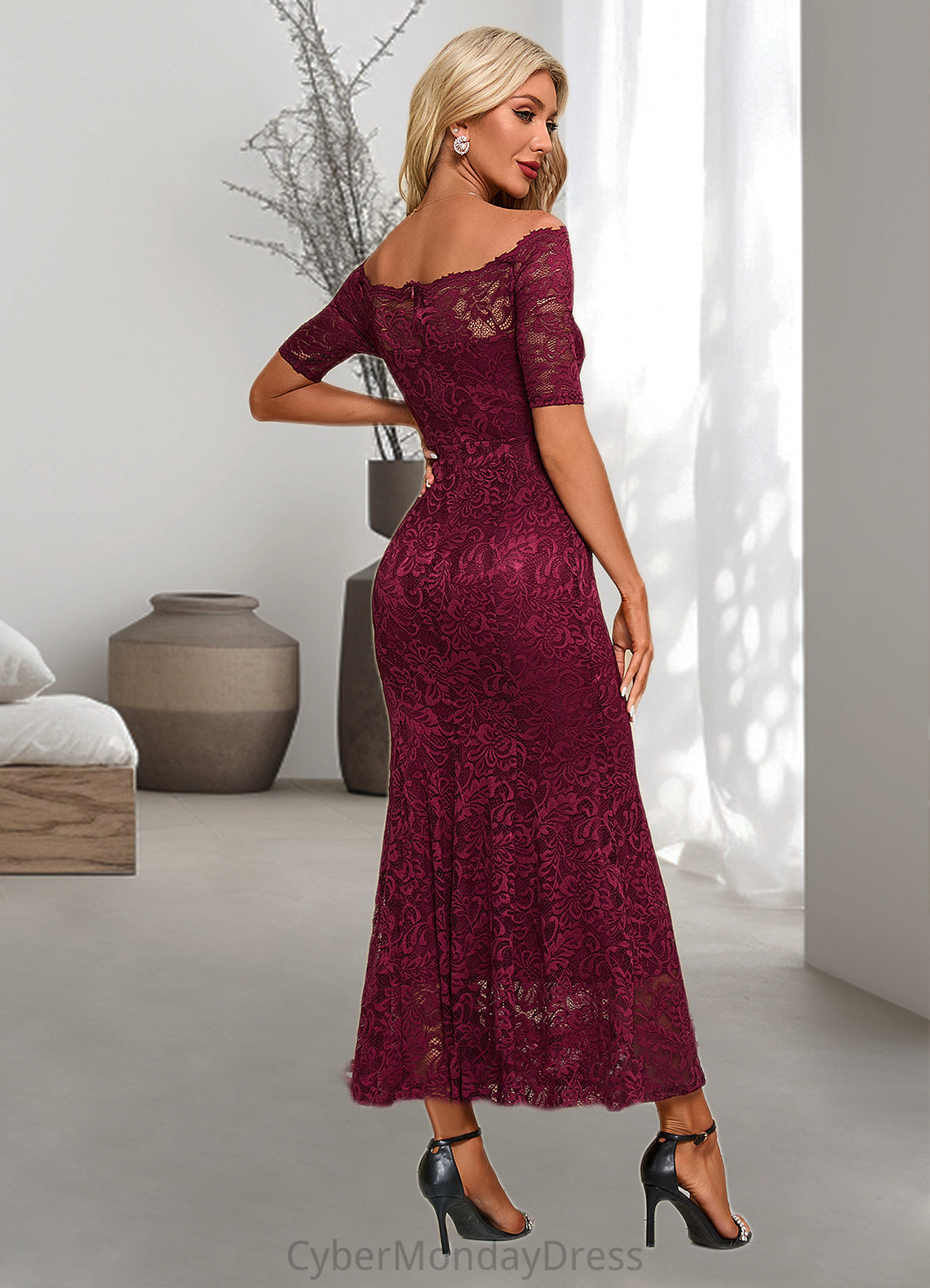 Heidy Boat Neck Elegant Trumpet/Mermaid Lace Maxi Dresses DTP0022251