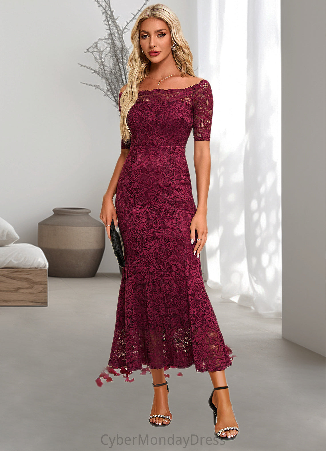 Heidy Boat Neck Elegant Trumpet/Mermaid Lace Maxi Dresses DTP0022251