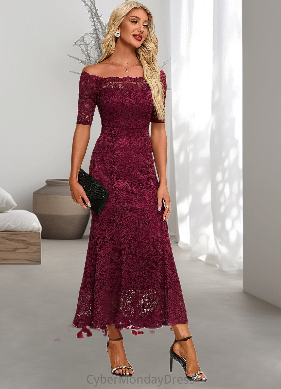 Heidy Boat Neck Elegant Trumpet/Mermaid Lace Maxi Dresses DTP0022251