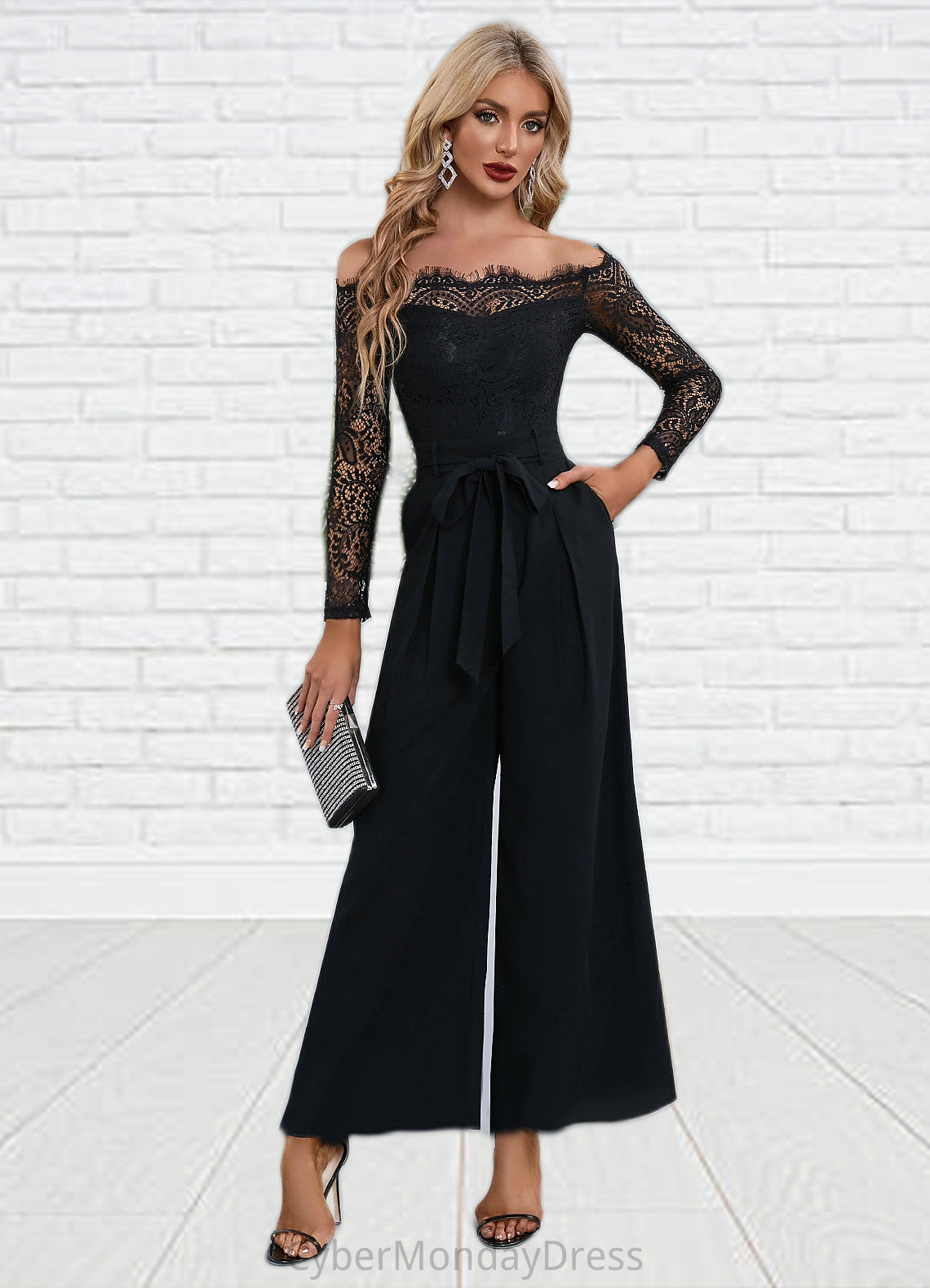 Nyla Cold Shoulder Elegant Jumpsuit/Pantsuit Polyester Asymmetrical Maxi Dresses DTP0022319