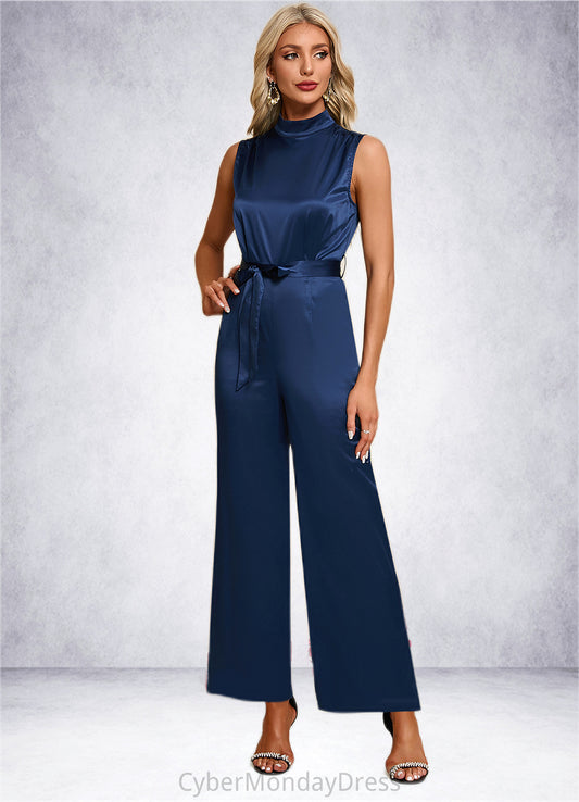 Aleena High Neck Elegant Jumpsuit/Pantsuit Satin Maxi Dresses DTP0022324