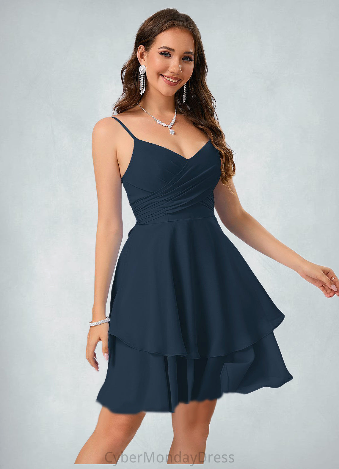 Ashtyn V-Neck A-line Chiffon Dresses DTP0022370