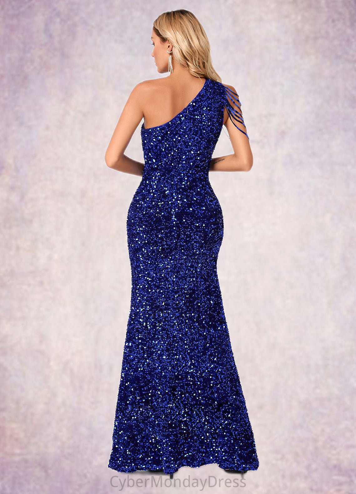 Barbara Sequins One Shoulder Sheath/Column Sequin Dresses DTP0022390