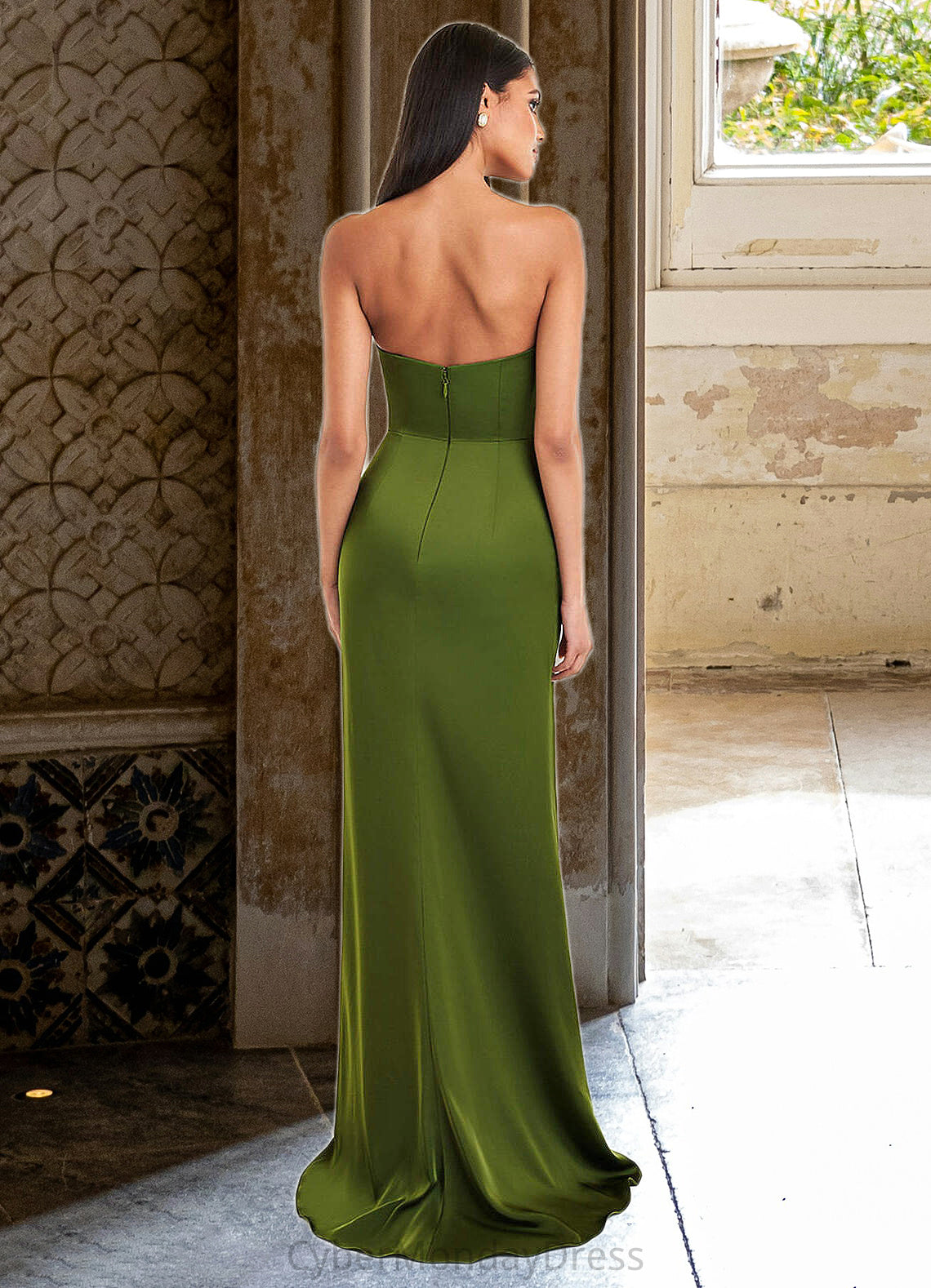 Dakota Roslyn Olive Green Rosette Gown Atelier Dresses | Azazie DTP0022884