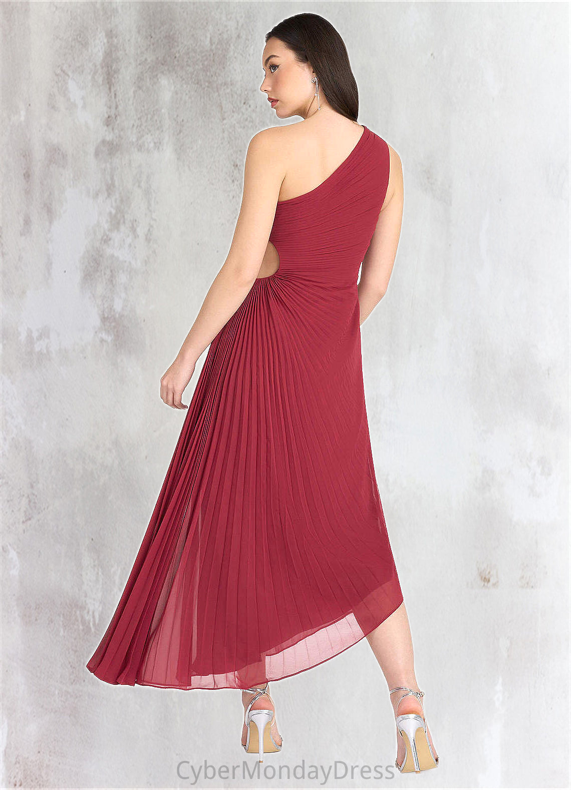 Brianna Angelina Ruby Red Asymmetrical Dress Atelier Dresses | Azazie DTP0022892