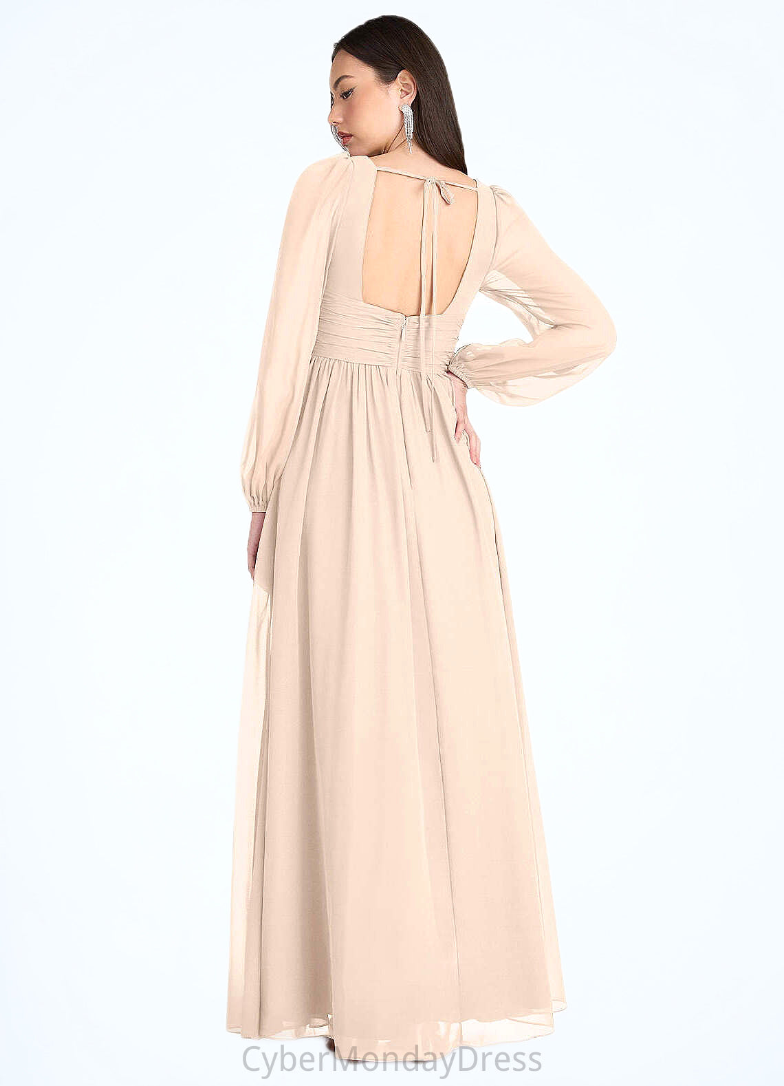 Kristin Kelly Cream Long Sleeve Maxi Dress Atelier Dresses | Azazie DTP0022893