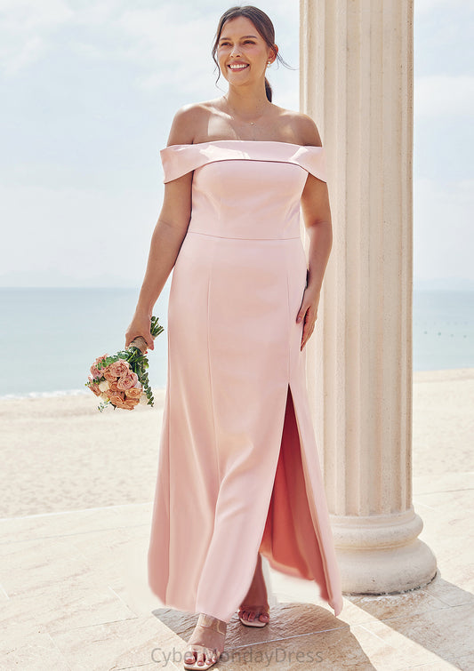 Trumpet/Mermaid Off-the-Shoulder Sleeveless Floor-Length Stretch Crepe Plus Size Bridesmaid Dresses Zaria DTP0025261