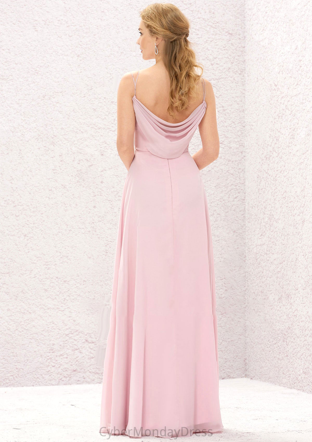 A-line Sweetheart Sleeveless Long/Floor-Length Chiffon Bridesmaid Dresses With Pleated Summer DTP0025335