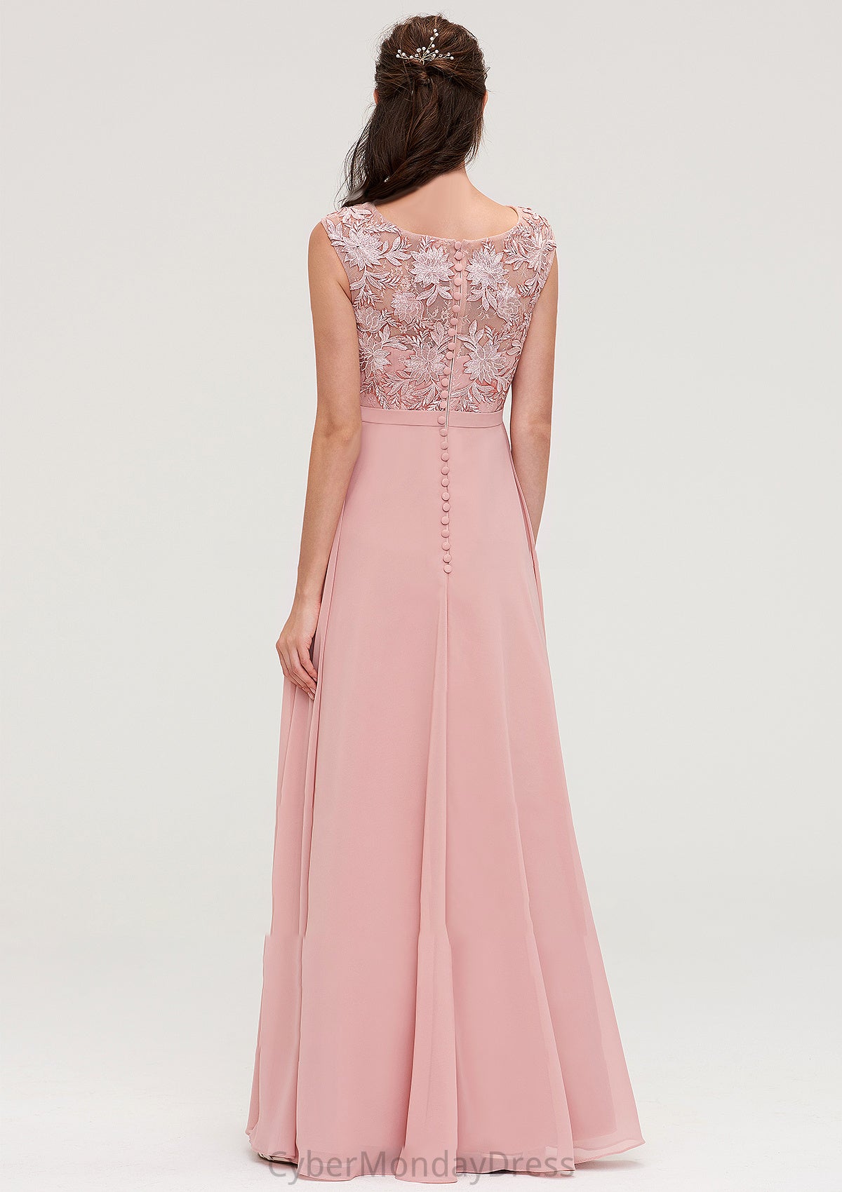 Sleeveless Chiffon A-line/Princess Long/Floor-Length Bridesmaid Dresseses With Sashes Appliqued Ashlyn DTP0025348