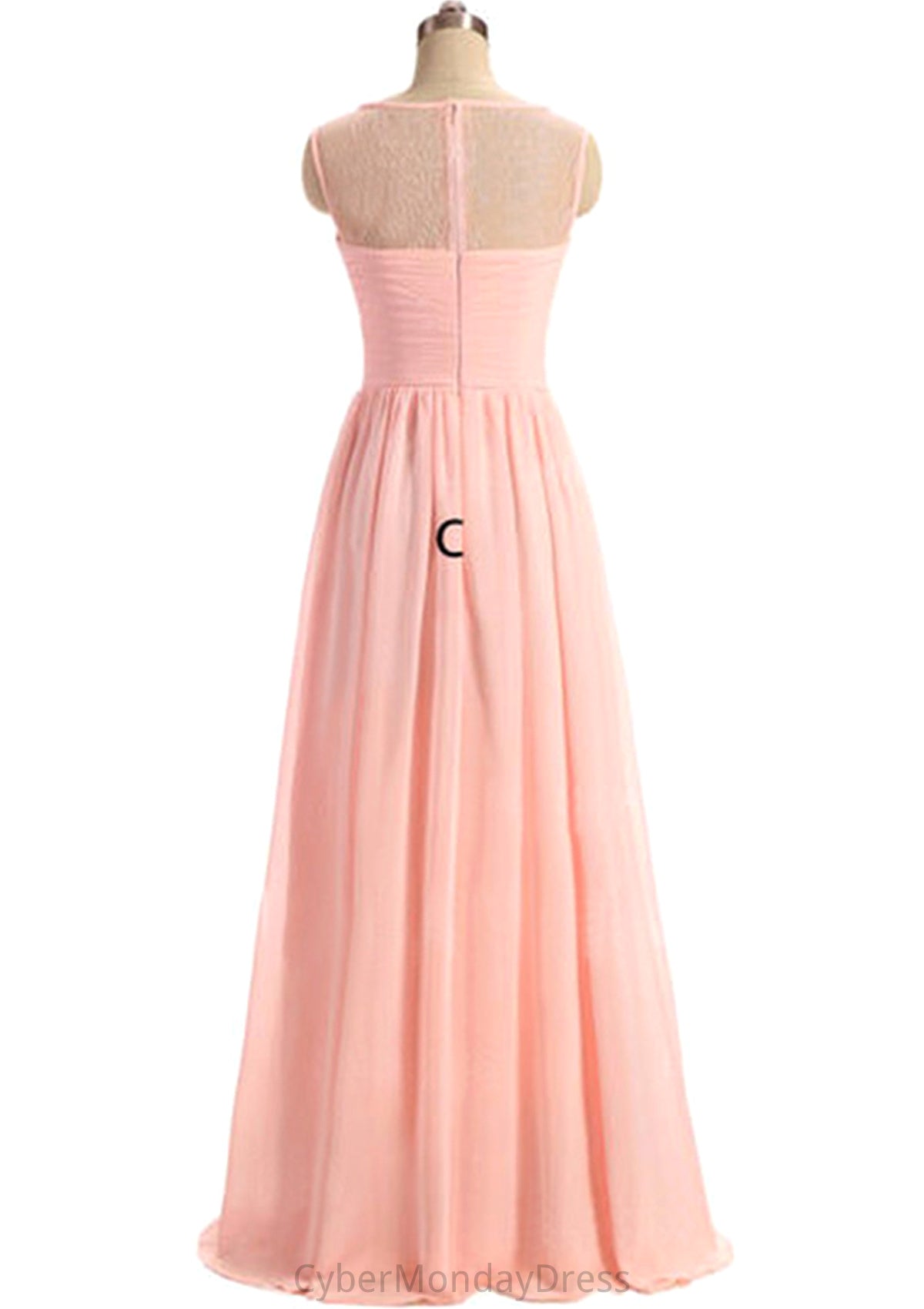 Sweetheart Sleeveless Long/Floor-Length A-Line/Princess Chiffon Bridesmaid Dresses Amaya DTP0025418