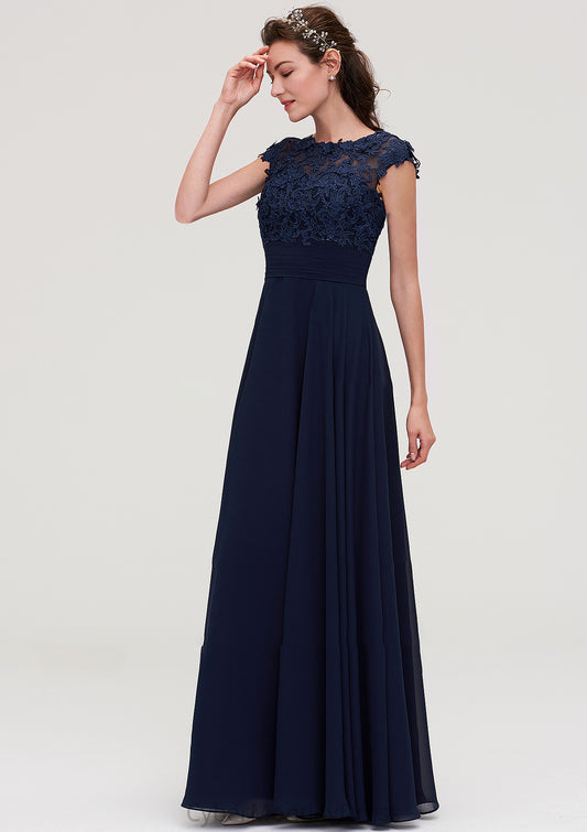 Sleeveless Chiffon A-line/Princess Long/Floor-Length Bridesmaid Dresseses With Appliqued Marely DTP0025455