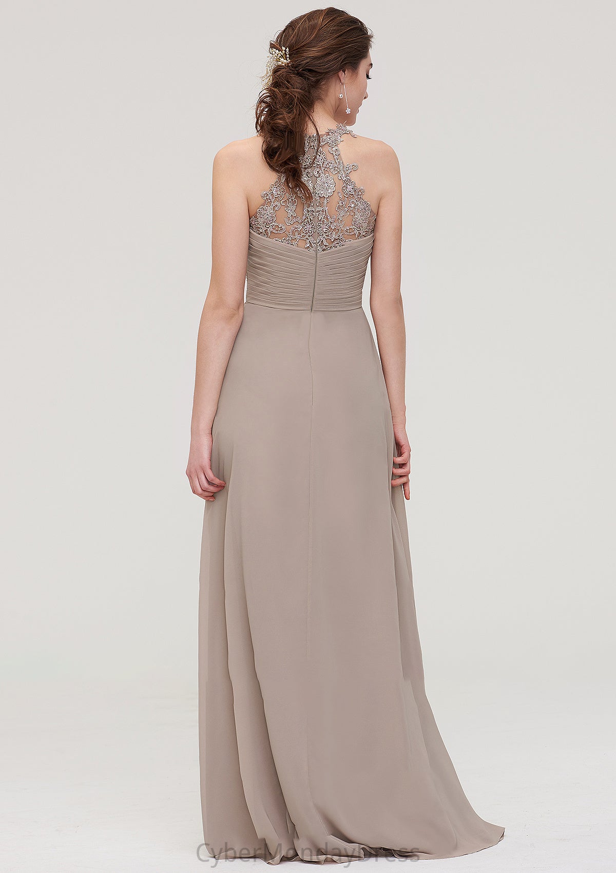 Sleeveless Sweetheart Long/Floor-Length Chiffon A-line/Princess Bridesmaid Dresses With Pleated Lace Marisa DTP0025457