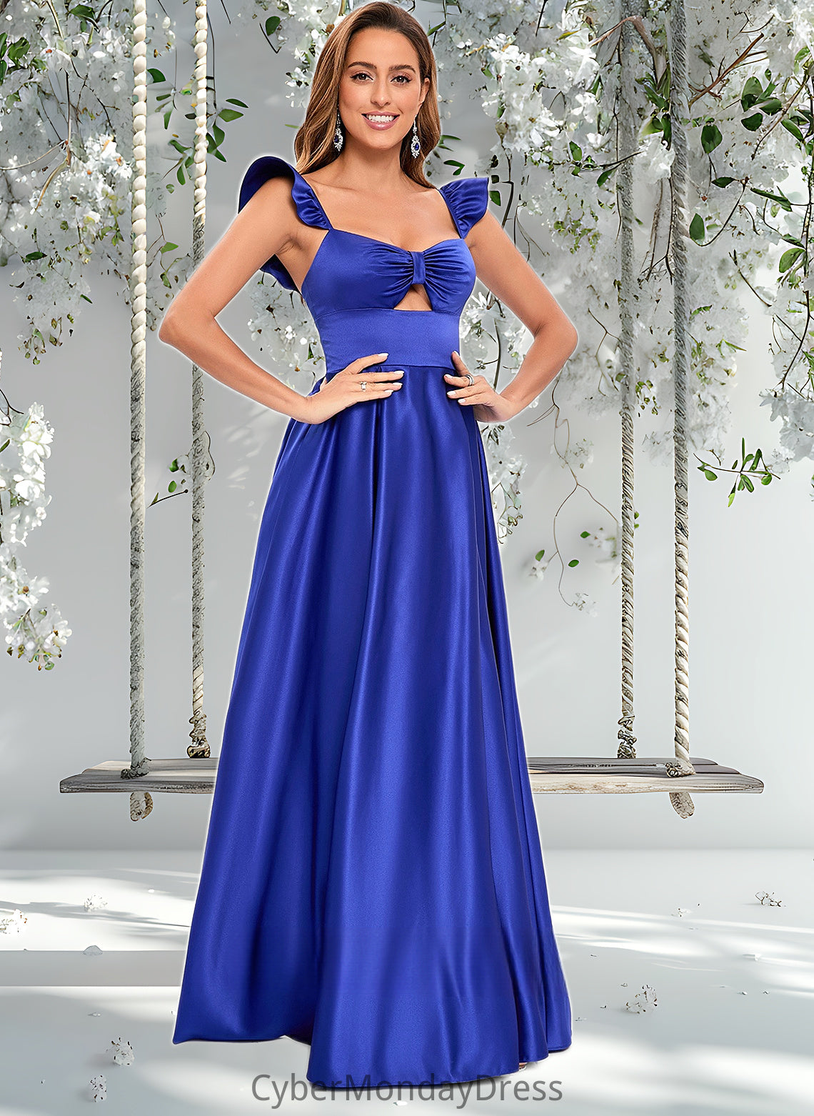 Savanah Ball-Gown/Princess Sweetheart Floor-Length Satin Prom Dresses DTP0025859