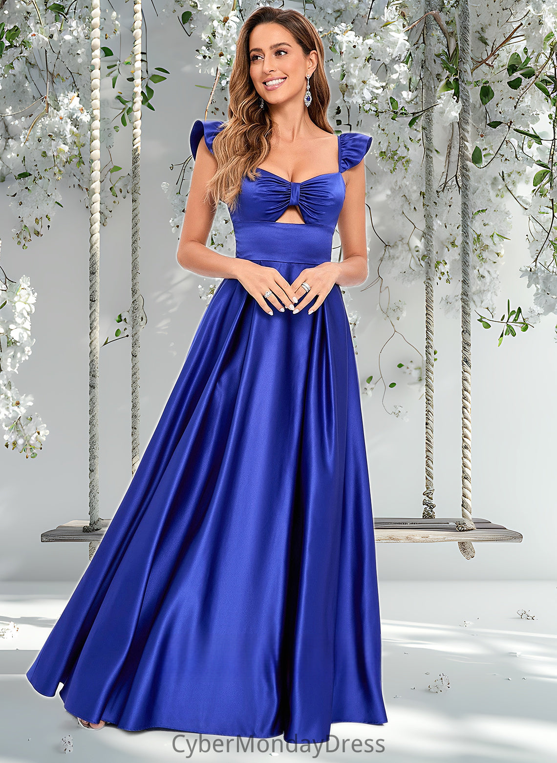 Savanah Ball-Gown/Princess Sweetheart Floor-Length Satin Prom Dresses DTP0025859