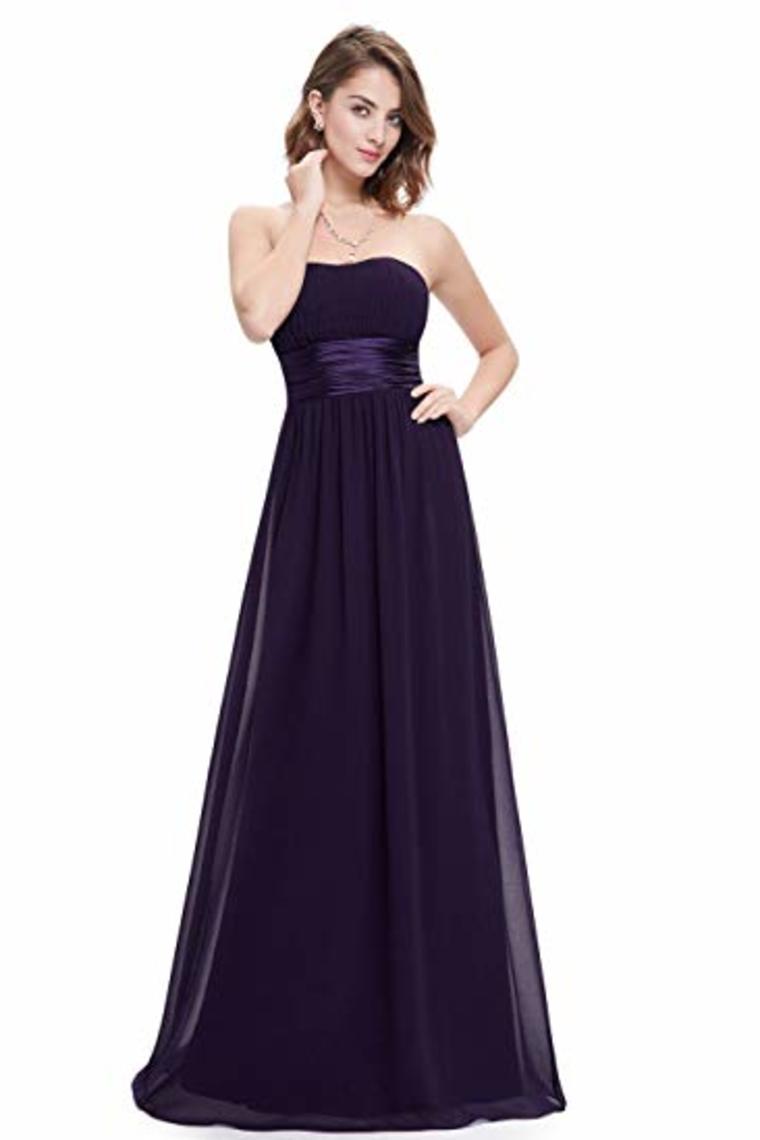 Chiffon Sweetheart Neck A Line Sleeveless Wedding Bridesmaid Long Evening Festive Party Dress