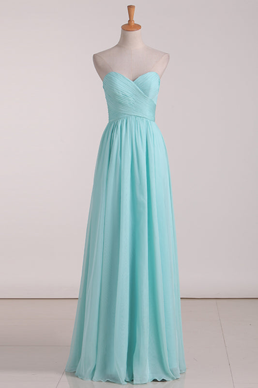 2024 A Line Sweetheart A Line Bridesmaid Dresses With Ruffles Chiffon