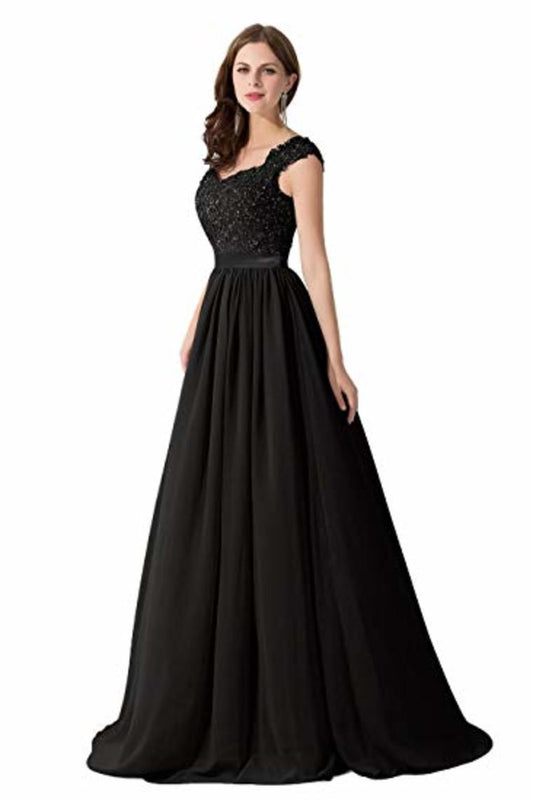 Elegant A Line Wedding Bridesmaid Chiffon Elegant Long Evening Dress