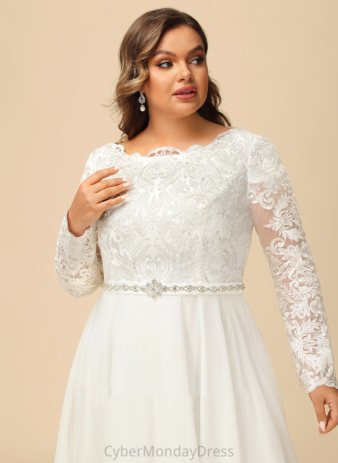 Lace Wedding Train With Chiffon Court Rylee Beading A-Line Dress Wedding Dresses