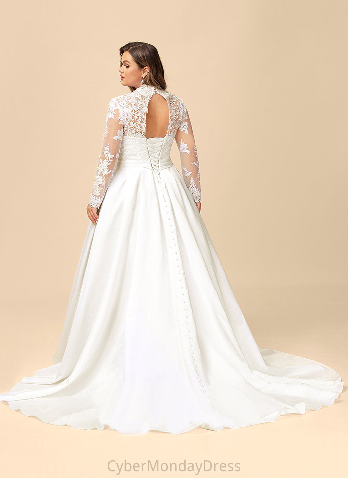 Ball-Gown/Princess Dress Satin Bow(s) V-neck Train Lace Court With Karina Wedding Dresses Wedding