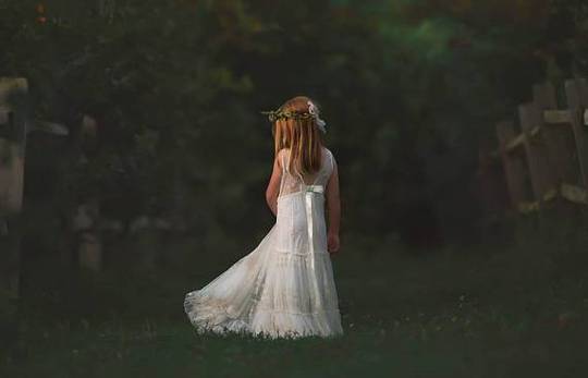 Simple V Neck Sleeveless With Lace Appliques Flower Girl Dresses