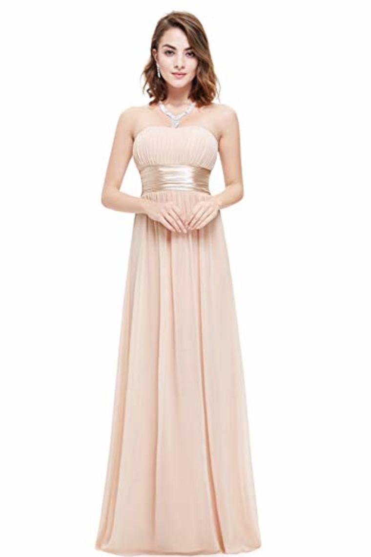 Chiffon Sweetheart Neck A Line Sleeveless Wedding Bridesmaid Long Evening Festive Party Dress