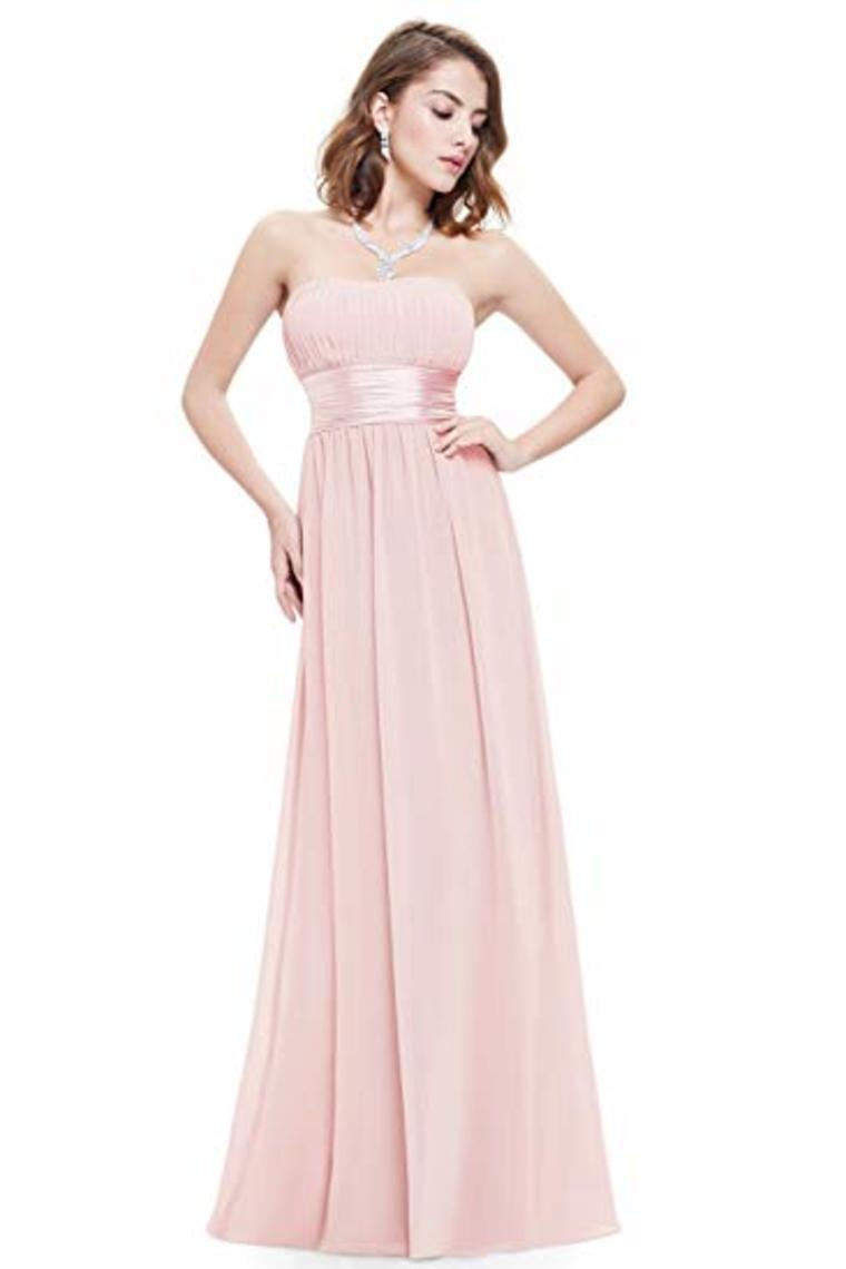 Chiffon Sweetheart Neck A Line Sleeveless Wedding Bridesmaid Long Evening Festive Party Dress