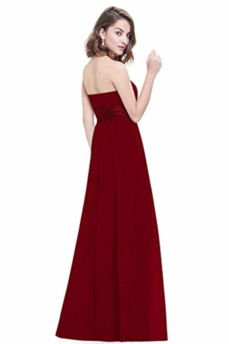 Chiffon Sweetheart Neck A Line Sleeveless Wedding Bridesmaid Long Evening Festive Party Dress