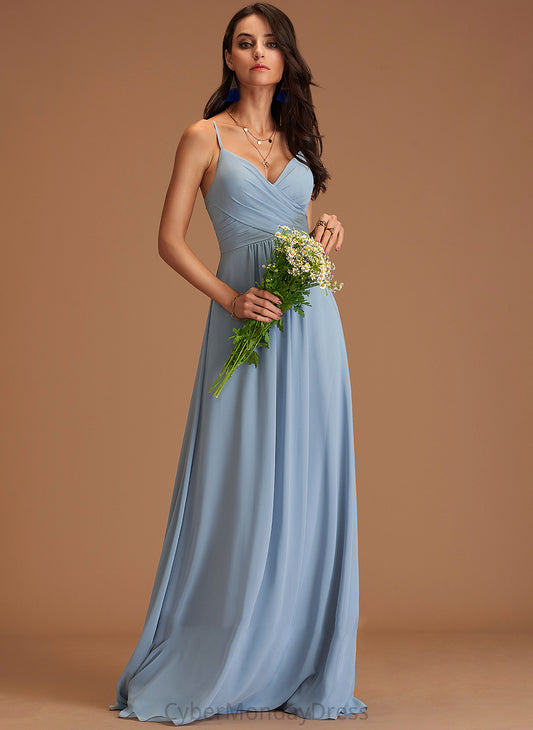 Silhouette Ruffle Length Floor-Length Fabric Embellishment Neckline V-neck A-Line Hazel A-Line/Princess Scoop Bridesmaid Dresses