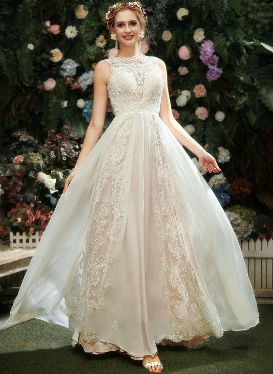 Neck Wedding Dresses Lace Briana With Wedding A-Line Scoop Dress Floor-Length