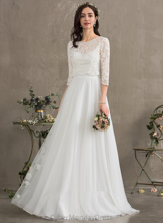 A-Line Floor-Length Dress Wedding Wedding Dresses Tulle Jackie Sweetheart