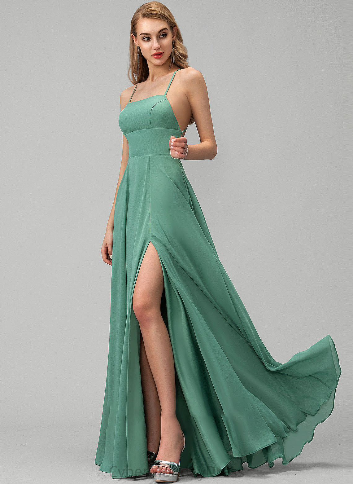 Floor-Length Straps SquareNeckline Length Silhouette Neckline A-Line Fabric Madeline A-Line/Princess Cap Sleeves Floor Length Bridesmaid Dresses