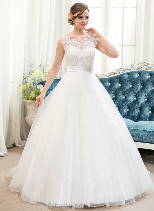 Satin Ball-Gown/Princess Beading Sequins Lace Dress Organza Wedding Sweep With Wedding Dresses Train Sheila