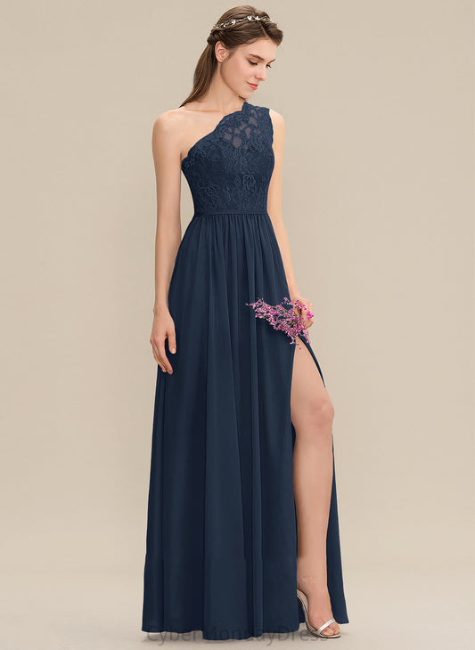 Length A-Line Neckline Embellishment One-Shoulder Silhouette Fabric SplitFront Floor-Length Aspen A-Line/Princess Sleeveless Bridesmaid Dresses