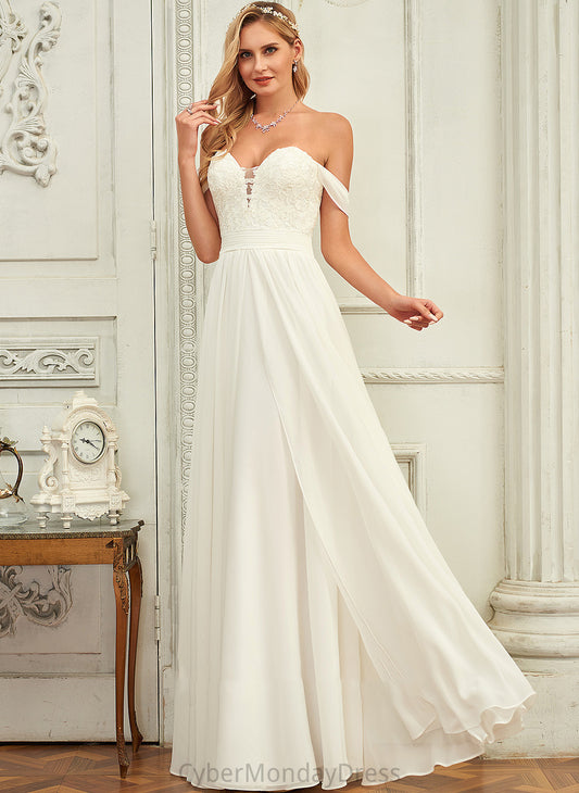 Wedding Dresses Chiffon A-Line Lia Wedding Floor-Length Off-the-Shoulder Lace Dress