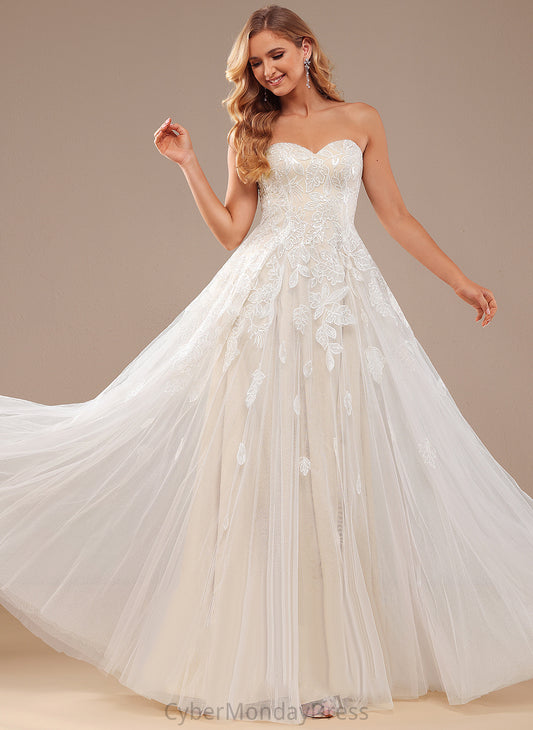 Lace Wedding Sweetheart Sequins Wedding Dresses Dress A-Line With Cameron Floor-Length