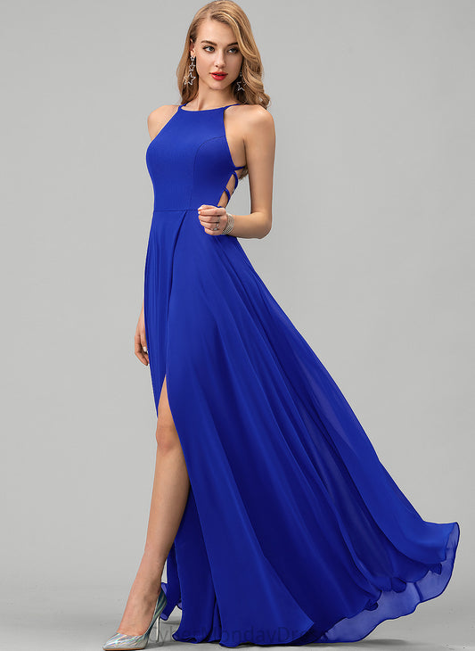 Fabric Length ScoopNeck Embellishment Neckline Floor-Length Silhouette SplitFront A-Line Daphne Floor Length Sleeveless Bridesmaid Dresses