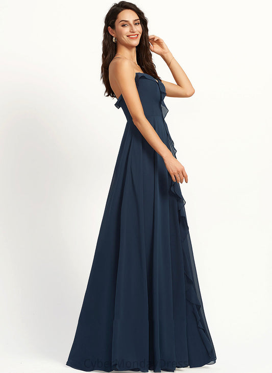 Fabric SplitFront Embellishment Neckline A-Line Silhouette Length V-neck Floor-Length Imani V-Neck Velvet Bridesmaid Dresses