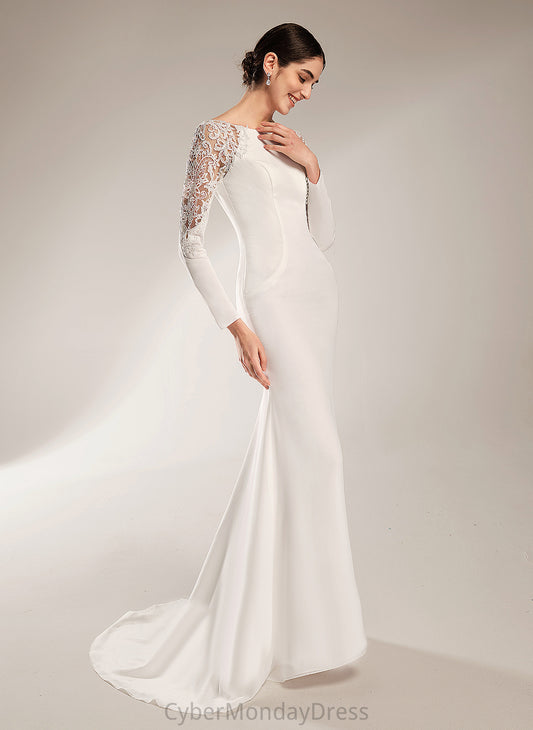 Wedding Dresses Train Dixie Chiffon Trumpet/Mermaid Lace Dress Court With Neck Scoop Wedding