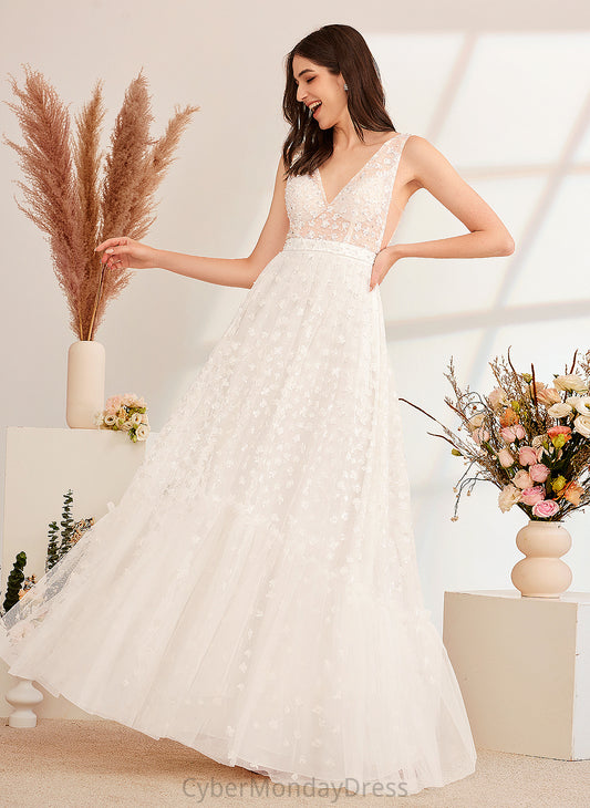 Sequins Wedding A-Line With Beading V-neck Dress Wedding Dresses Jane Floor-Length