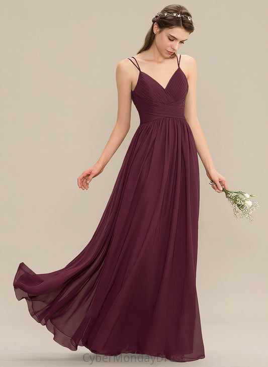 Length V-neck Silhouette Fabric Neckline Floor-Length Embellishment A-Line Ruffle Leia Scoop Floor Length Bridesmaid Dresses