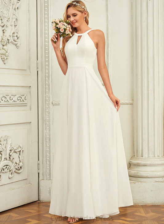 Neck Floor-Length Scoop Wedding Dresses Wedding Chiffon Dakota A-Line Dress