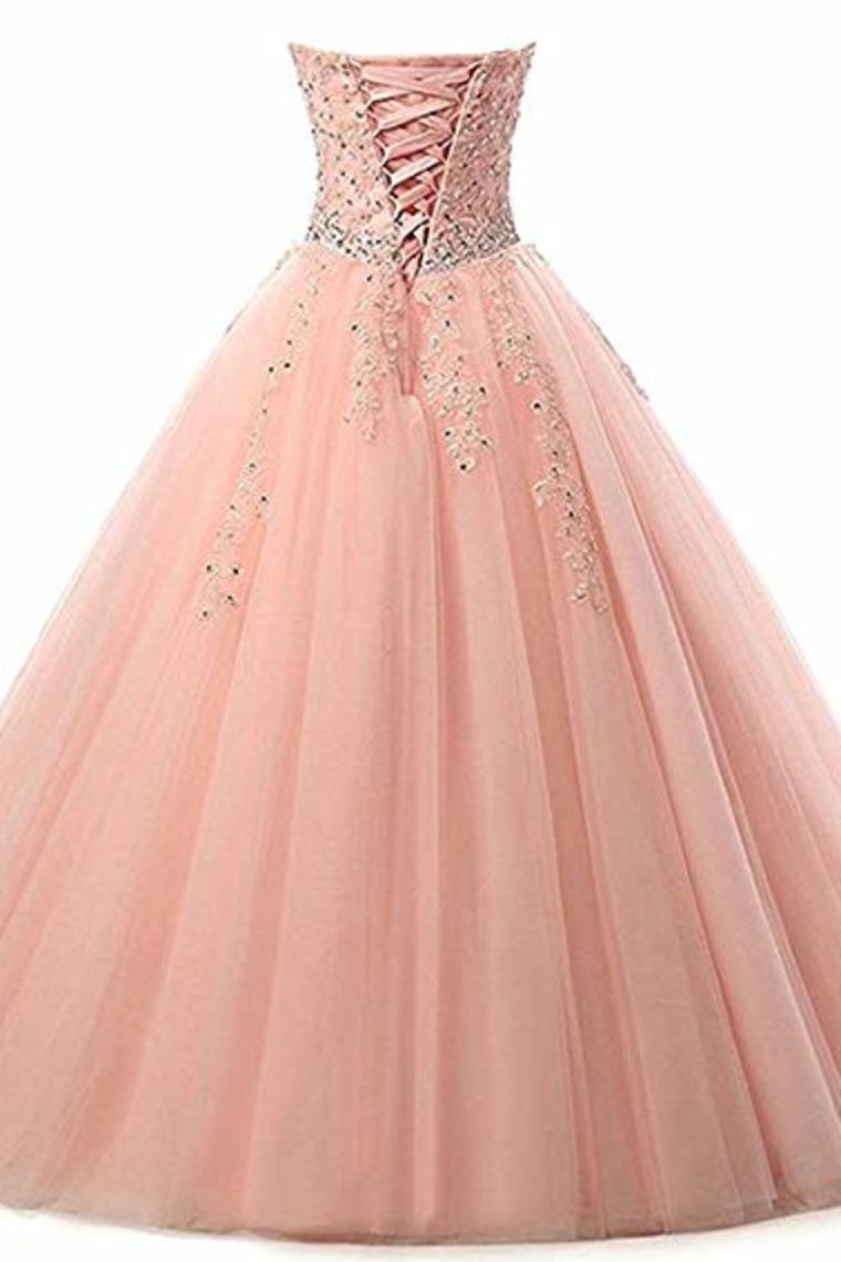 Tulle Beading Sweetheart Neck A Line Sleeveless Wedding Bridesmaid Long Evening Festive Party Dress