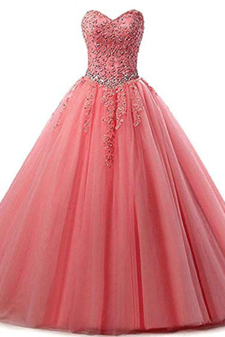 Tulle Beading Sweetheart Neck A Line Sleeveless Wedding Bridesmaid Long Evening Festive Party Dress