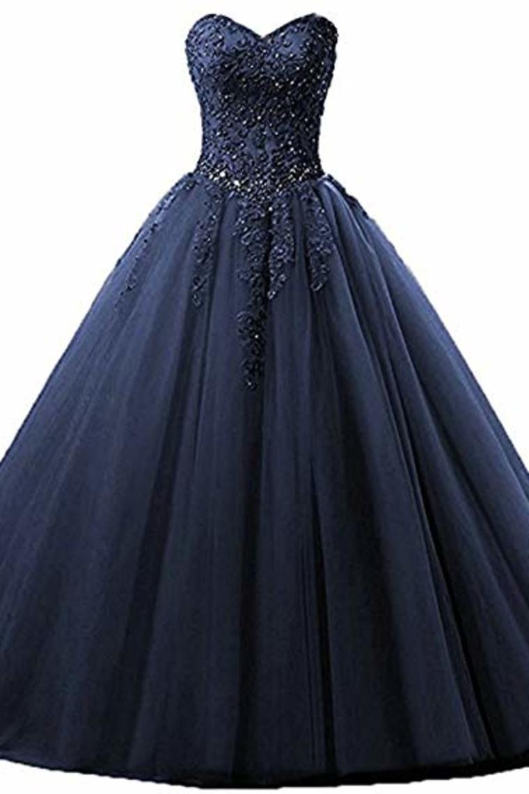 Tulle Beading Sweetheart Neck A Line Sleeveless Wedding Bridesmaid Long Evening Festive Party Dress