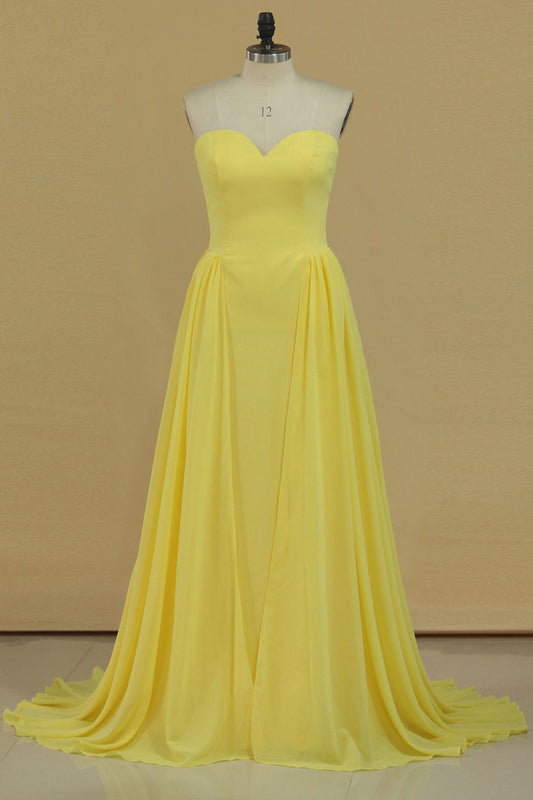 2024 New Arrival Chiffon Bridesmaid Dresses Sweetheart Sweep Train A Line