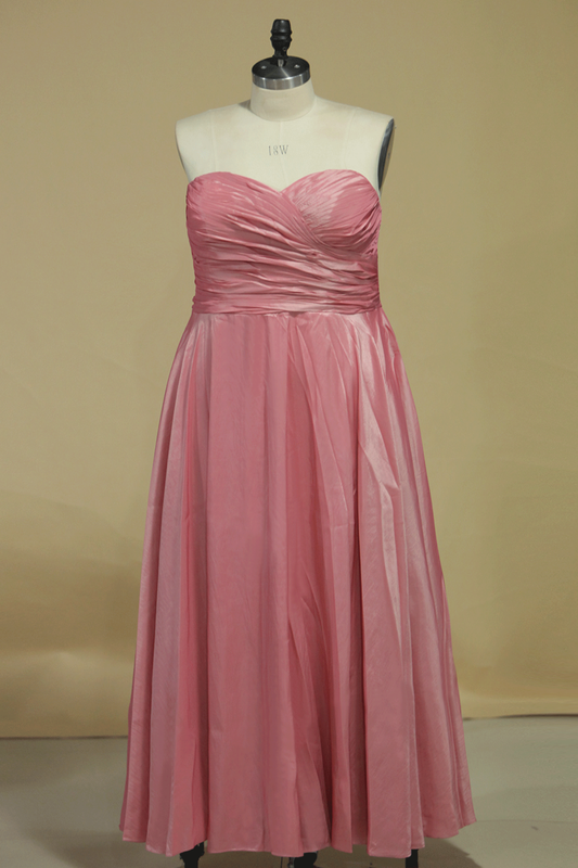 2024 Plus Size Bridesmaid Dress A Line Sweetheart With Ruffles